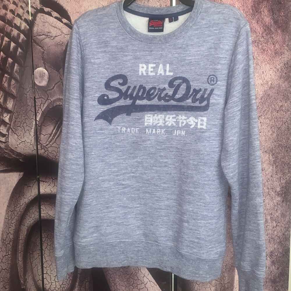 Superdry Blue Crewneck Sweater with Vintage Logo